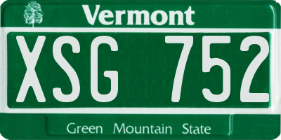 VT license plate XSG752