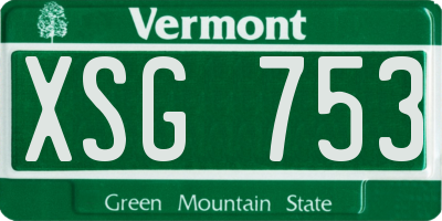 VT license plate XSG753
