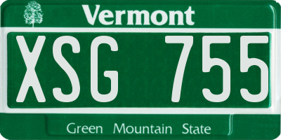 VT license plate XSG755