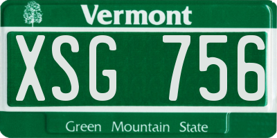 VT license plate XSG756