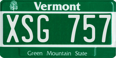 VT license plate XSG757