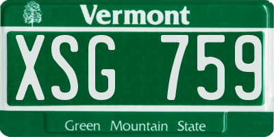 VT license plate XSG759