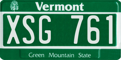 VT license plate XSG761