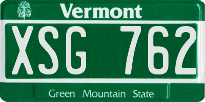 VT license plate XSG762