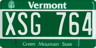 VT license plate XSG764