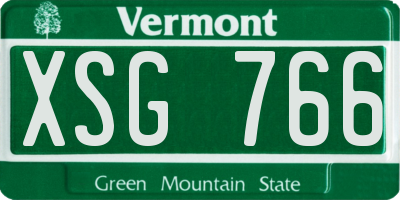 VT license plate XSG766