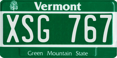 VT license plate XSG767