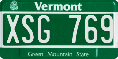 VT license plate XSG769