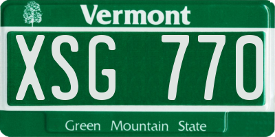 VT license plate XSG770