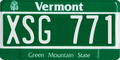 VT license plate XSG771