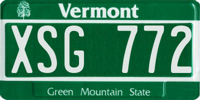 VT license plate XSG772