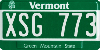 VT license plate XSG773