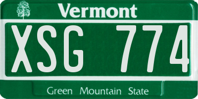 VT license plate XSG774