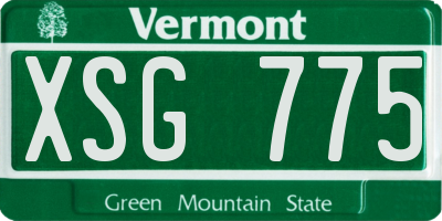 VT license plate XSG775
