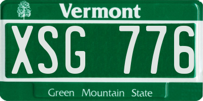 VT license plate XSG776