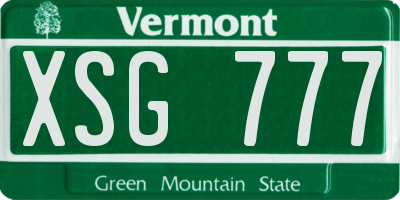 VT license plate XSG777