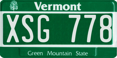 VT license plate XSG778
