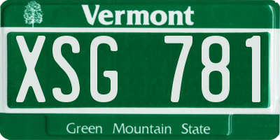 VT license plate XSG781