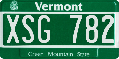 VT license plate XSG782