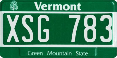 VT license plate XSG783