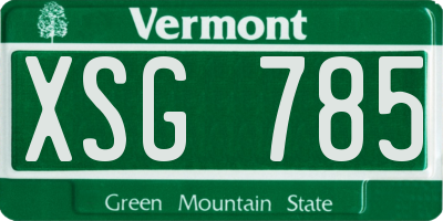 VT license plate XSG785