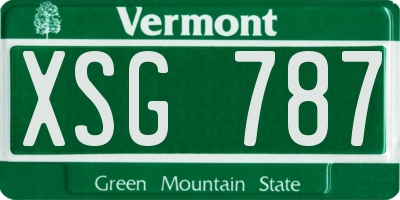 VT license plate XSG787
