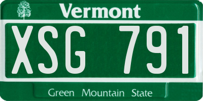 VT license plate XSG791