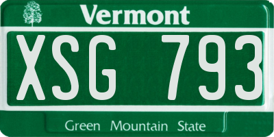 VT license plate XSG793