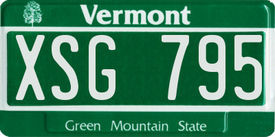 VT license plate XSG795