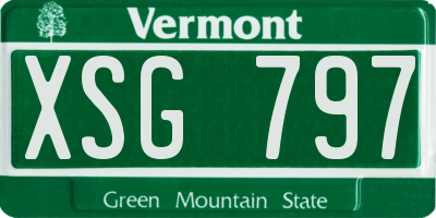 VT license plate XSG797