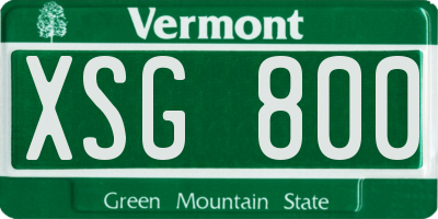 VT license plate XSG800