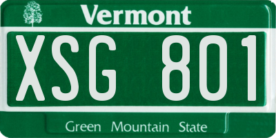 VT license plate XSG801