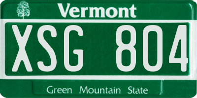 VT license plate XSG804