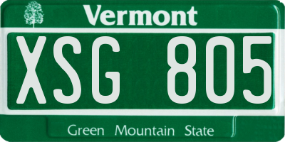 VT license plate XSG805