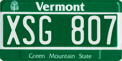 VT license plate XSG807
