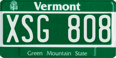 VT license plate XSG808