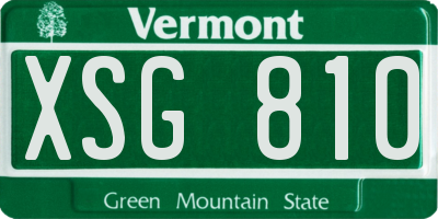 VT license plate XSG810