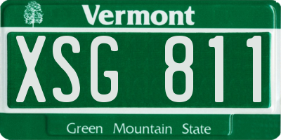 VT license plate XSG811
