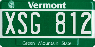 VT license plate XSG812