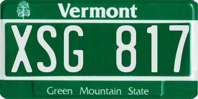 VT license plate XSG817