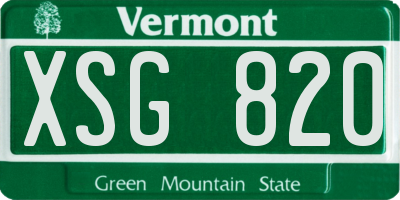 VT license plate XSG820
