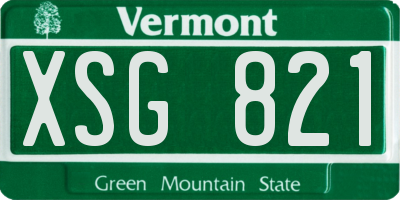 VT license plate XSG821