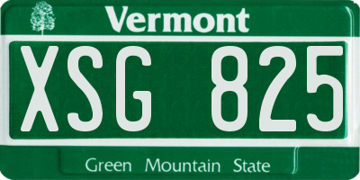 VT license plate XSG825