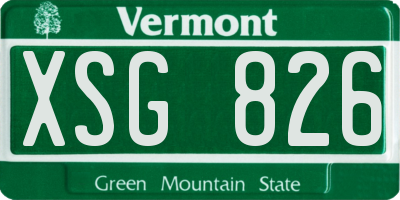 VT license plate XSG826
