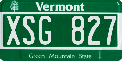 VT license plate XSG827