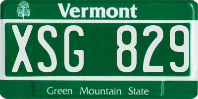 VT license plate XSG829