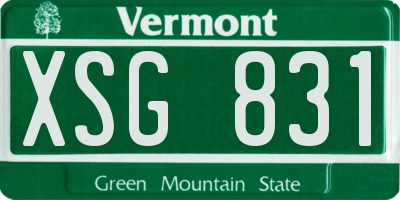 VT license plate XSG831
