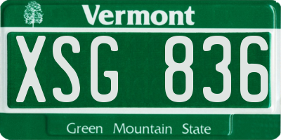 VT license plate XSG836