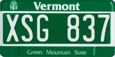 VT license plate XSG837