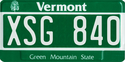 VT license plate XSG840